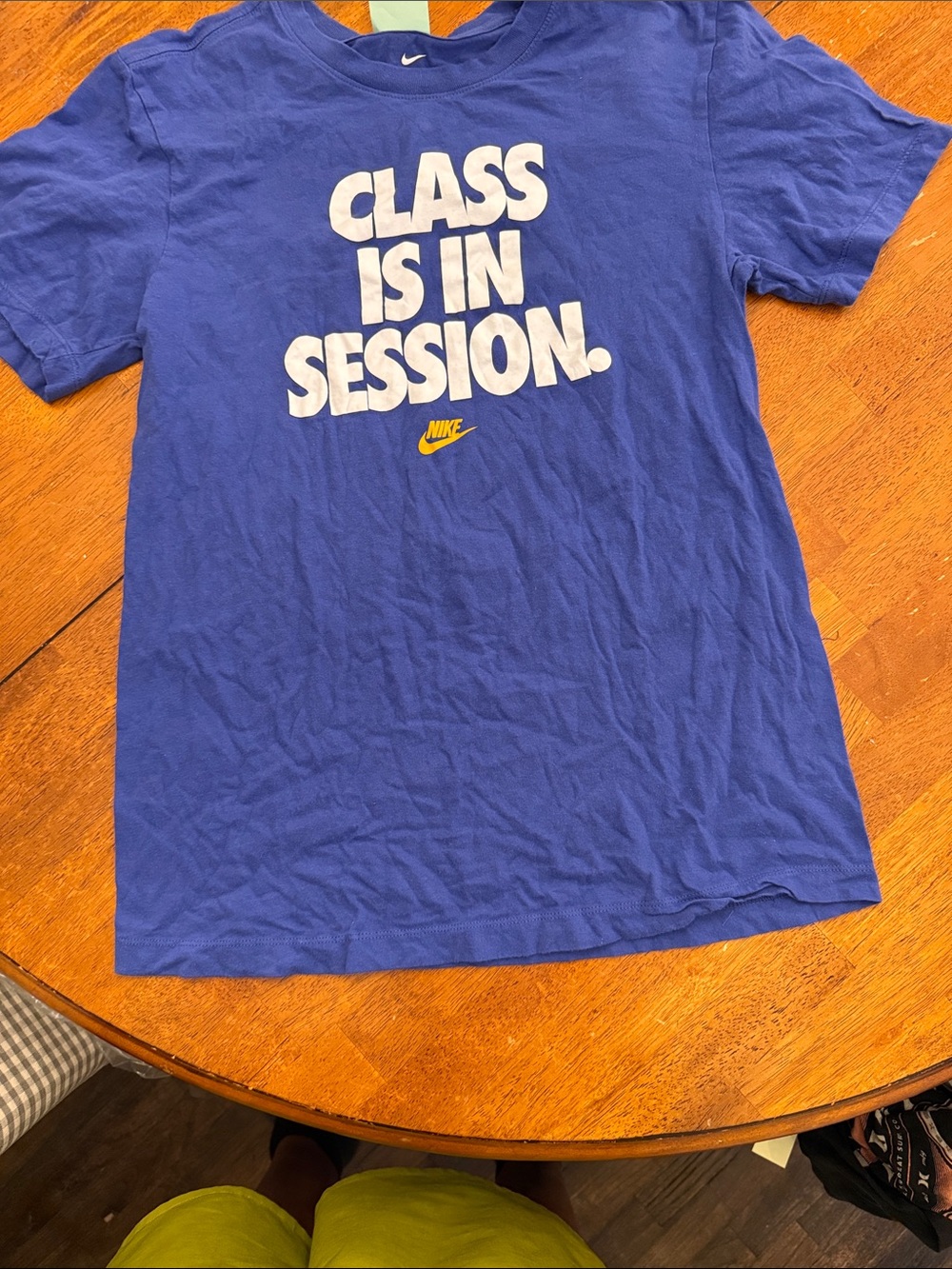 Nike Men Royal Blue 'Class Is In Session' Graphic Tee Small